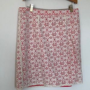 Ivory lace coral skirt size 2